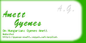 anett gyenes business card